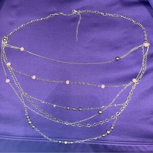 Paparazzi. Multi-layer necklace. Pink & silver. Also includes three other items